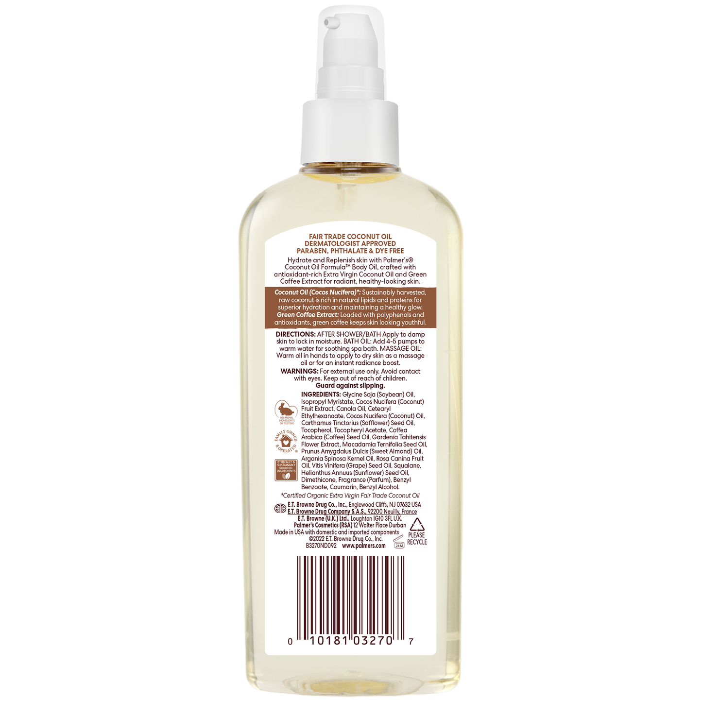 Izsmidzināma kokosriekstu eļļa,150ml - Palmers Latvia